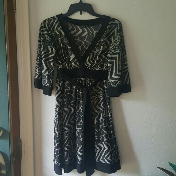 Mymichelle animal print wrap dress - small