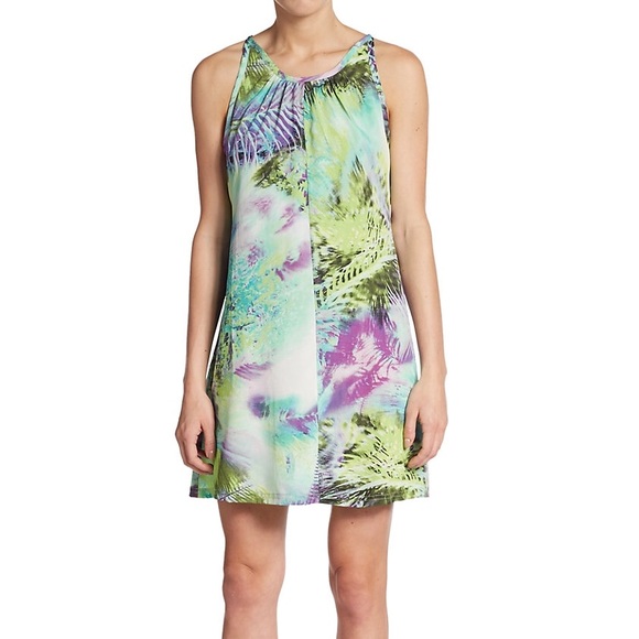 NWT: Size 0 Saks 5th Ave Floral Green Dress - Picture 1 of 3
