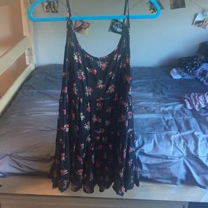 Black Brandy Dress w/ Red Flowers