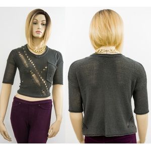 ❌SOLD❌ Material Girl Cropped Grey Jumper