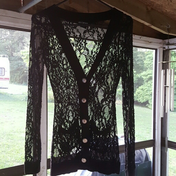 Lace button up