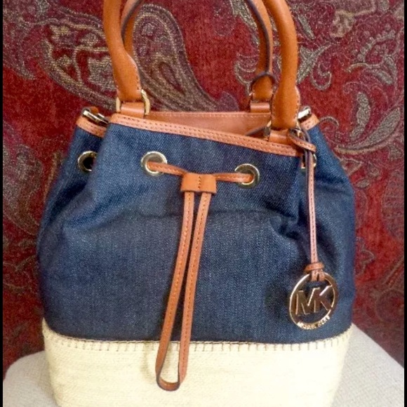 MK denim espadrilles bag 100% authentic.