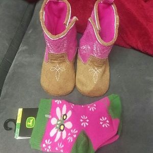 Cowboy boots and socks