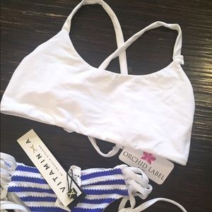 NWT White Sporty Bikini Top