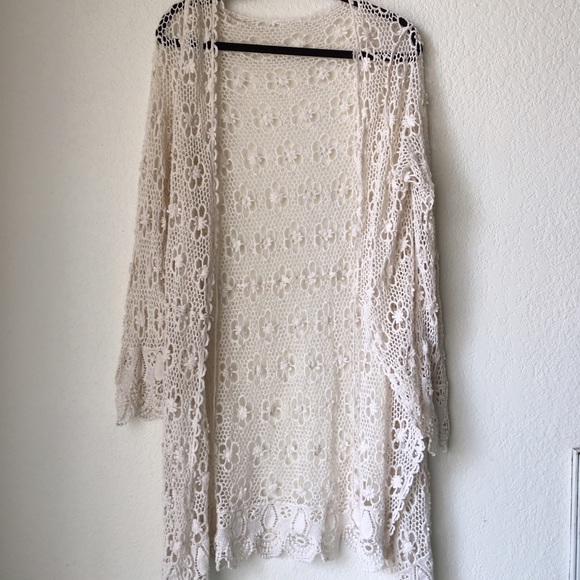 Brandy Melville Long Tacie Crochet Cardigan
