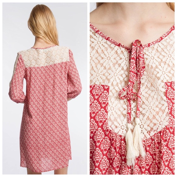 Lace contrasted shift dress - Picture 3 of 3