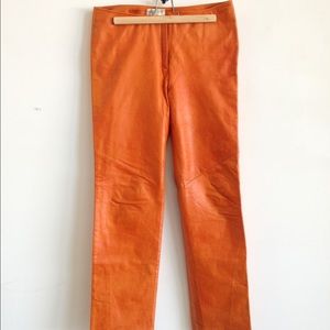 Orange Leather Pants