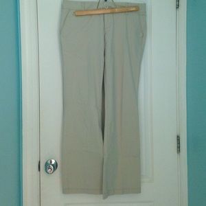 Light khaki boot-cut pants