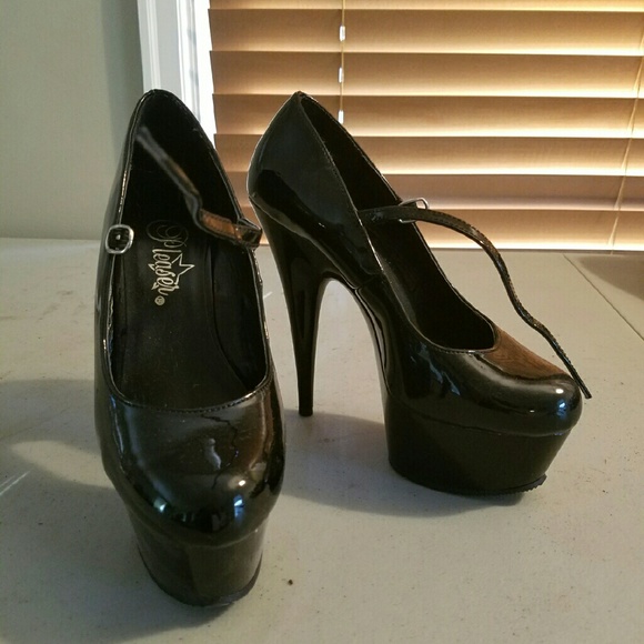 Black platform high heels