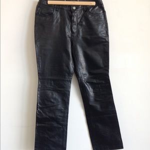 Gap Black Leather Jeans