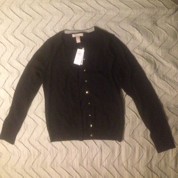 Black BR Cardigan, gold buttons
