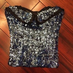 👀 Bebe Blue Sparkle Bustier
