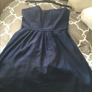 Navy Strapless Dress