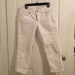 The Loft Cropped White Jeans