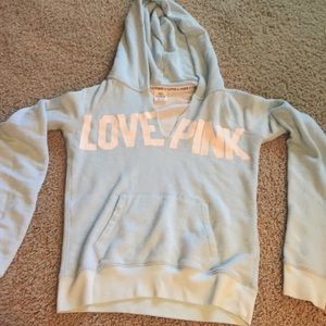 Light blue pink hoodie