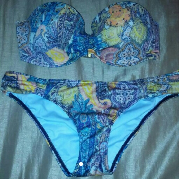 34C push up bandeau swim set