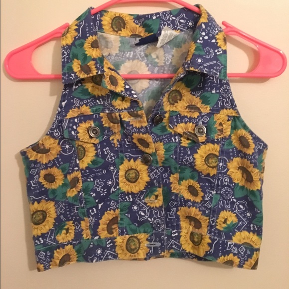 Vintage sunflower vest