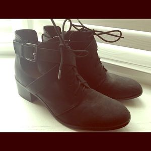 Nasty Gal Black Cut Out Boots Size 8.5