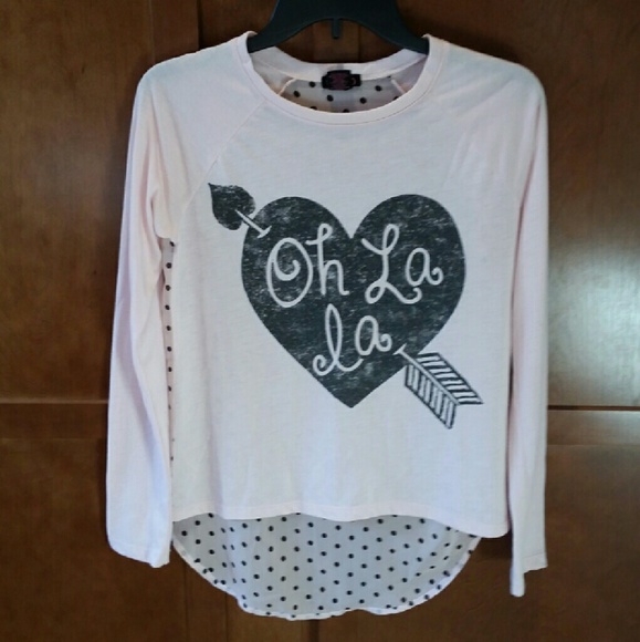 Super cute pink sheer back top!