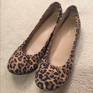 Saks Fifth Ave Leopard Print Suede Outer Flats