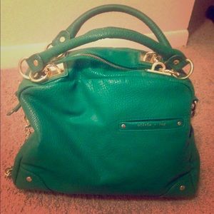 olivia + joy green leather handbag