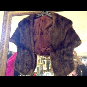 1950s chocolate brown authentic mink stole