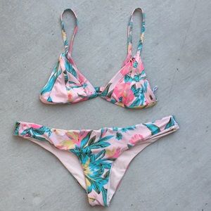 Rip Curl Bikini Set Swimsuit Pink