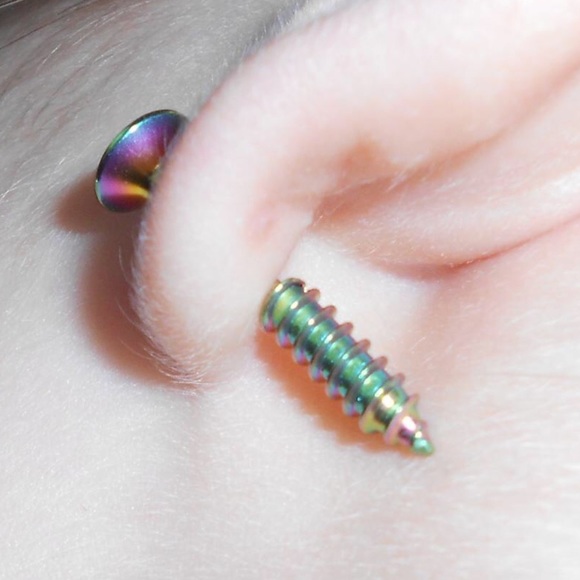 Multicolor Screw Earrings - Picture 2 of 4