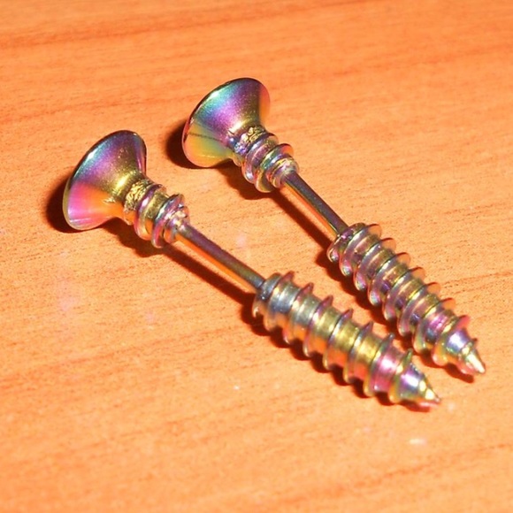Multicolor Screw Earrings - Picture 3 of 4