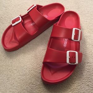 Birkenstock Essentials Arizona Red Slide Sandals
