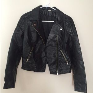 Black | Faux leather | H&M | Jacket