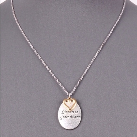 Last 1 SALE New Listen To Your Heart Necklace✨ - Picture 2 of 2