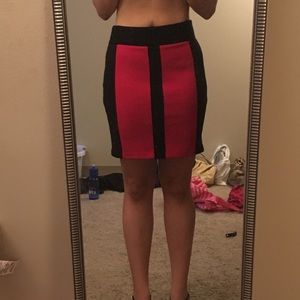 Cache Red and Black Skirt