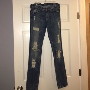 7 for all mankind ripped denim jeans size 26