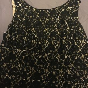 Tan and black lace dress