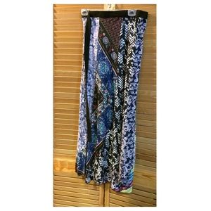 Cotton/Lycra Blend Patchwork Wrap Skirt