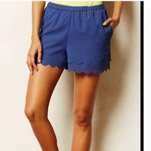{Anthropologie} Blue Scalloped Short