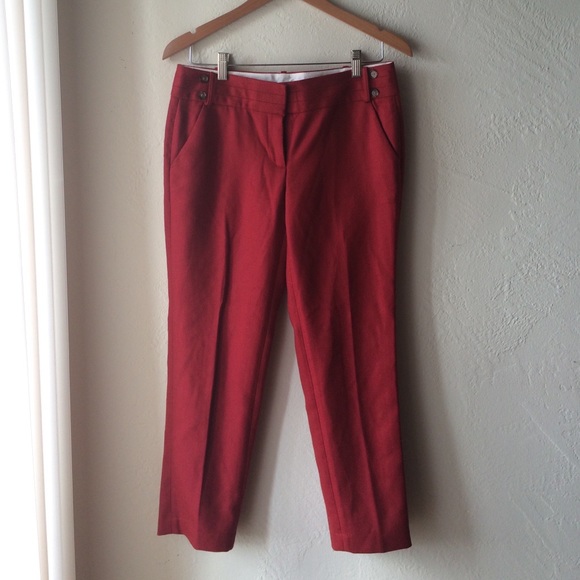 Ann Taylor Loft red cropped pants size 6