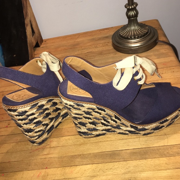 Tory Burch espadrille wedges, navy