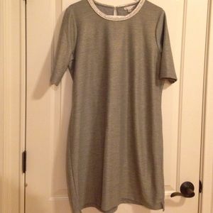 Cute Studded Collar Gray Dress