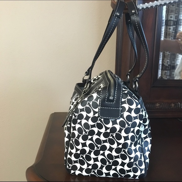 50 off Coach Handbags Coach Black and White Top Handle from Chandni's closet on Poshmark