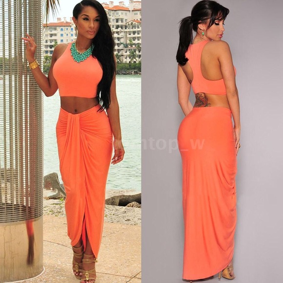 Orange skirt set