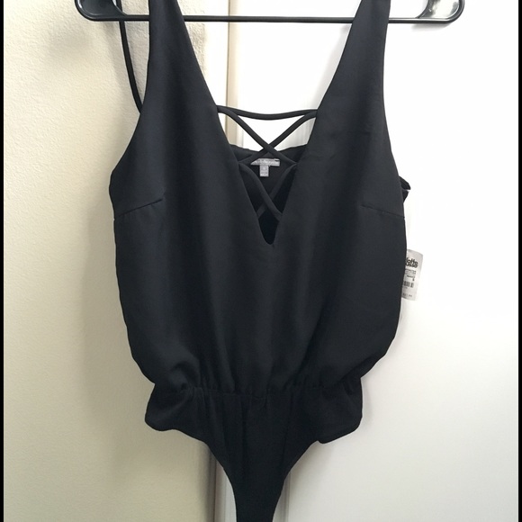 Black Criss Cross Bodysuit