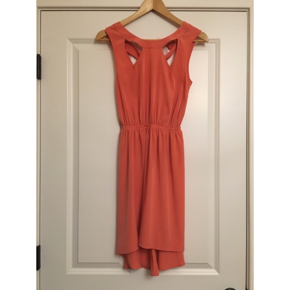Coral high-low dress