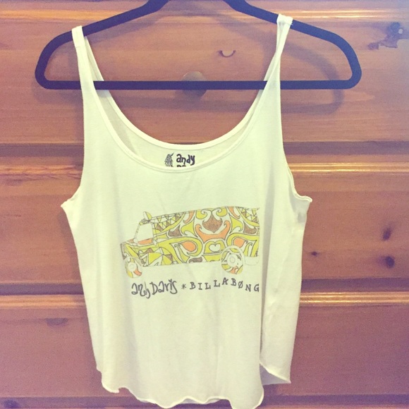 Billabong white tank top with a vw bus design - Picture 1 of 4