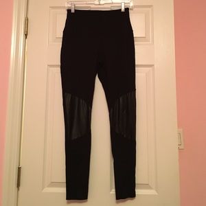 Black leggings with leather knees