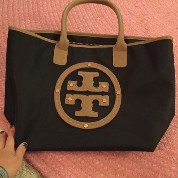 "Tory Burch" look alike black and brown tote