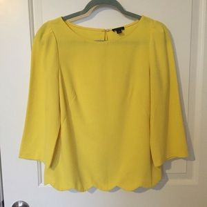 Yellow Scallop Blouse
