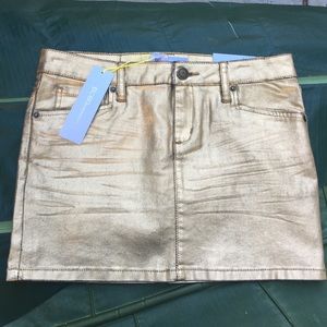 BCBGeneration skirt metallic gold skirt.
