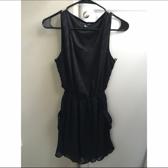 Black Open Back Chiffon Dress